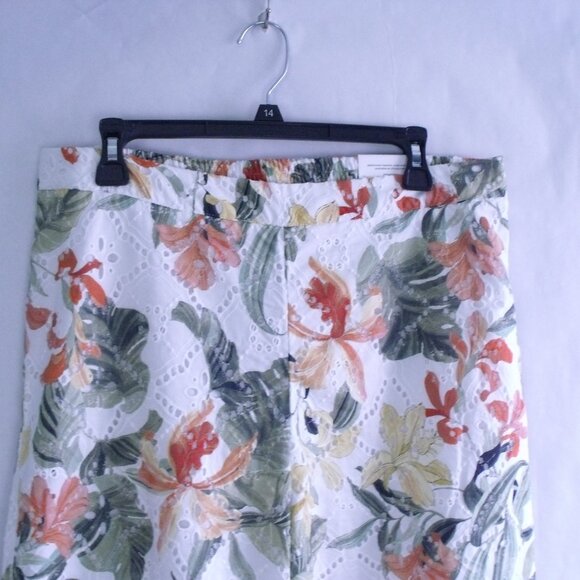 Chicos Floral Eyelet Culotte Pants - Picture 2 of 5